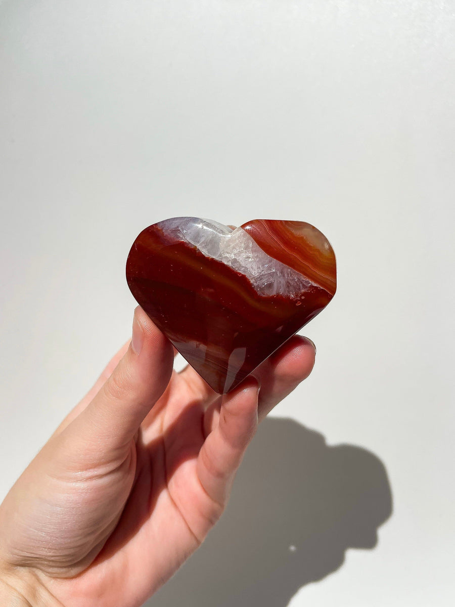 Carnelian Heart #2 Halo Quartz 