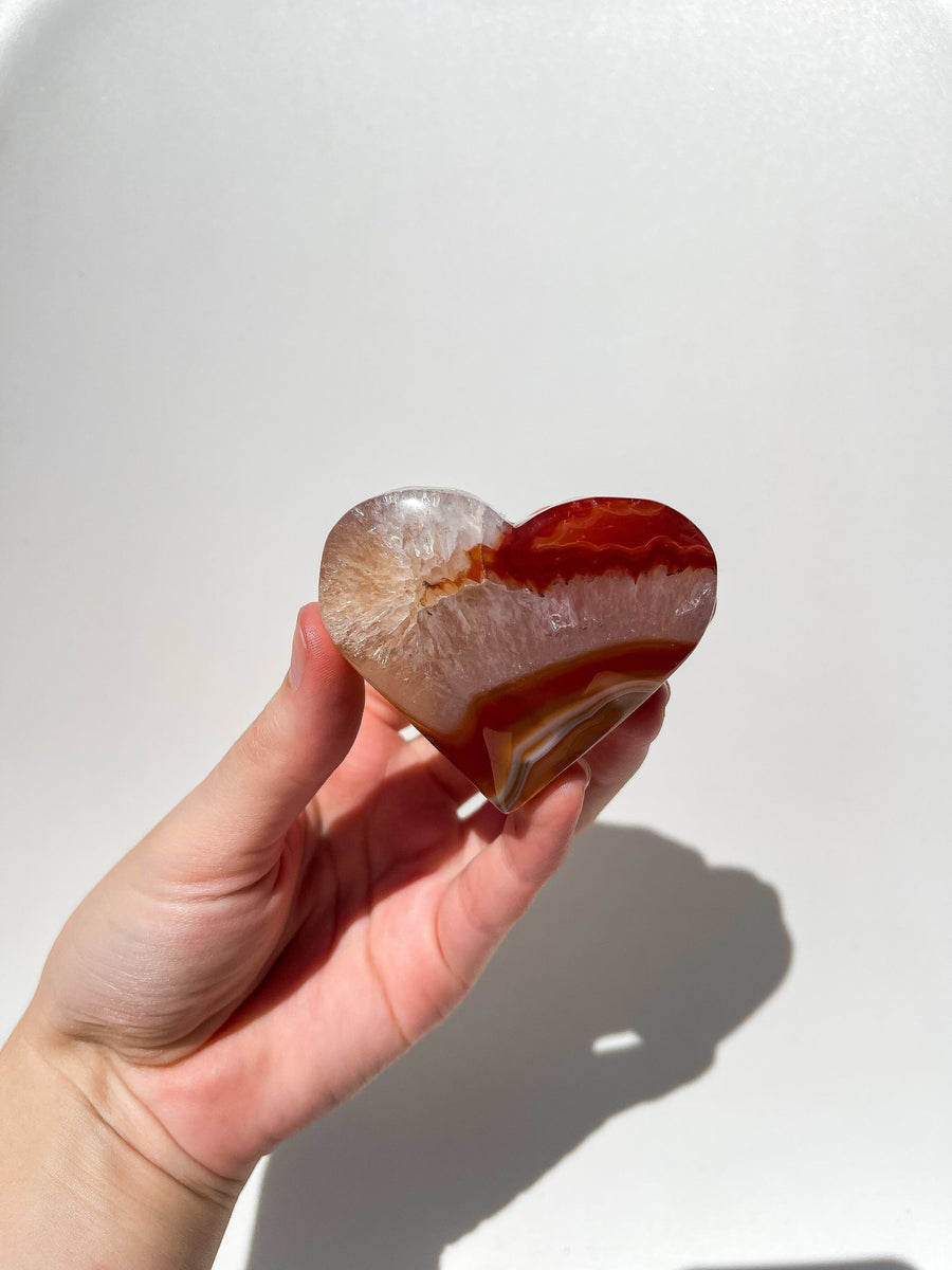 Carnelian Heart #4 Halo Quartz 