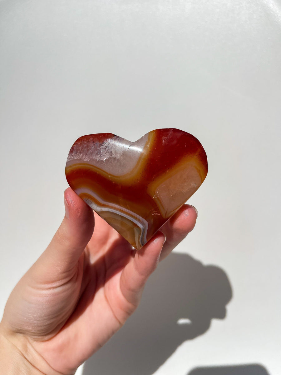 Carnelian Heart #4 Halo Quartz 