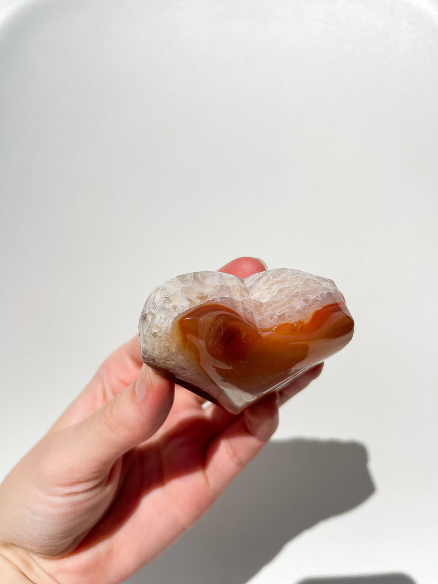 Carnelian Heart #5 Halo Quartz 
