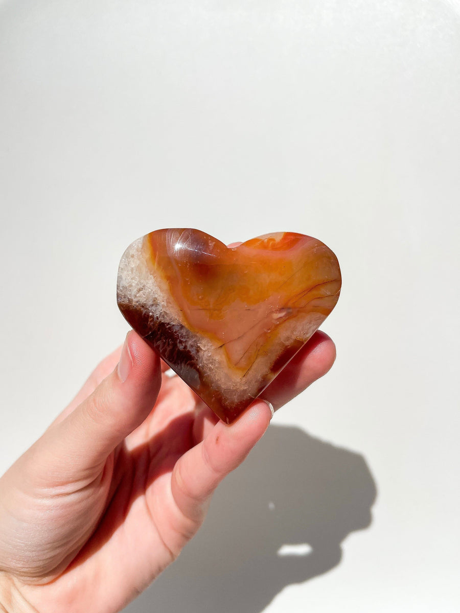 Carnelian Heart #5 Halo Quartz 