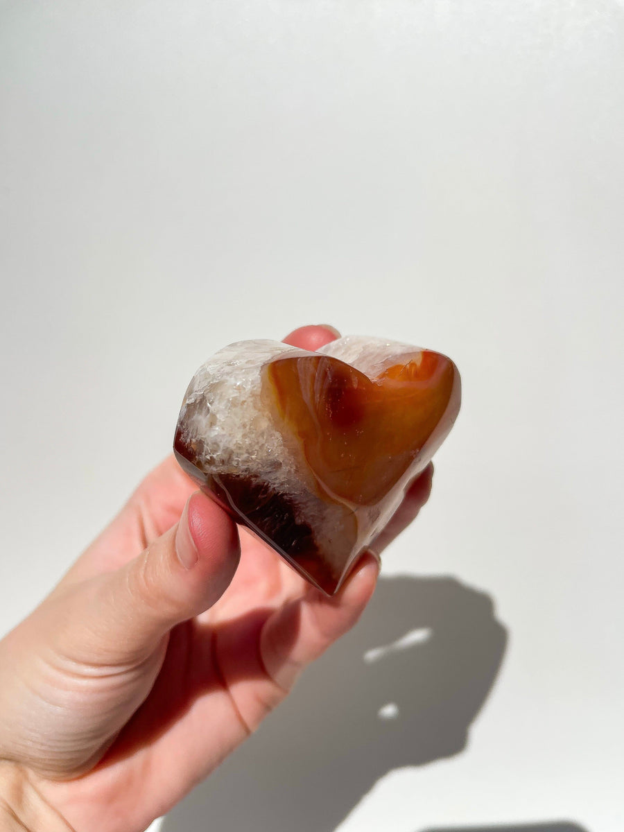 Carnelian Heart #5 Halo Quartz 