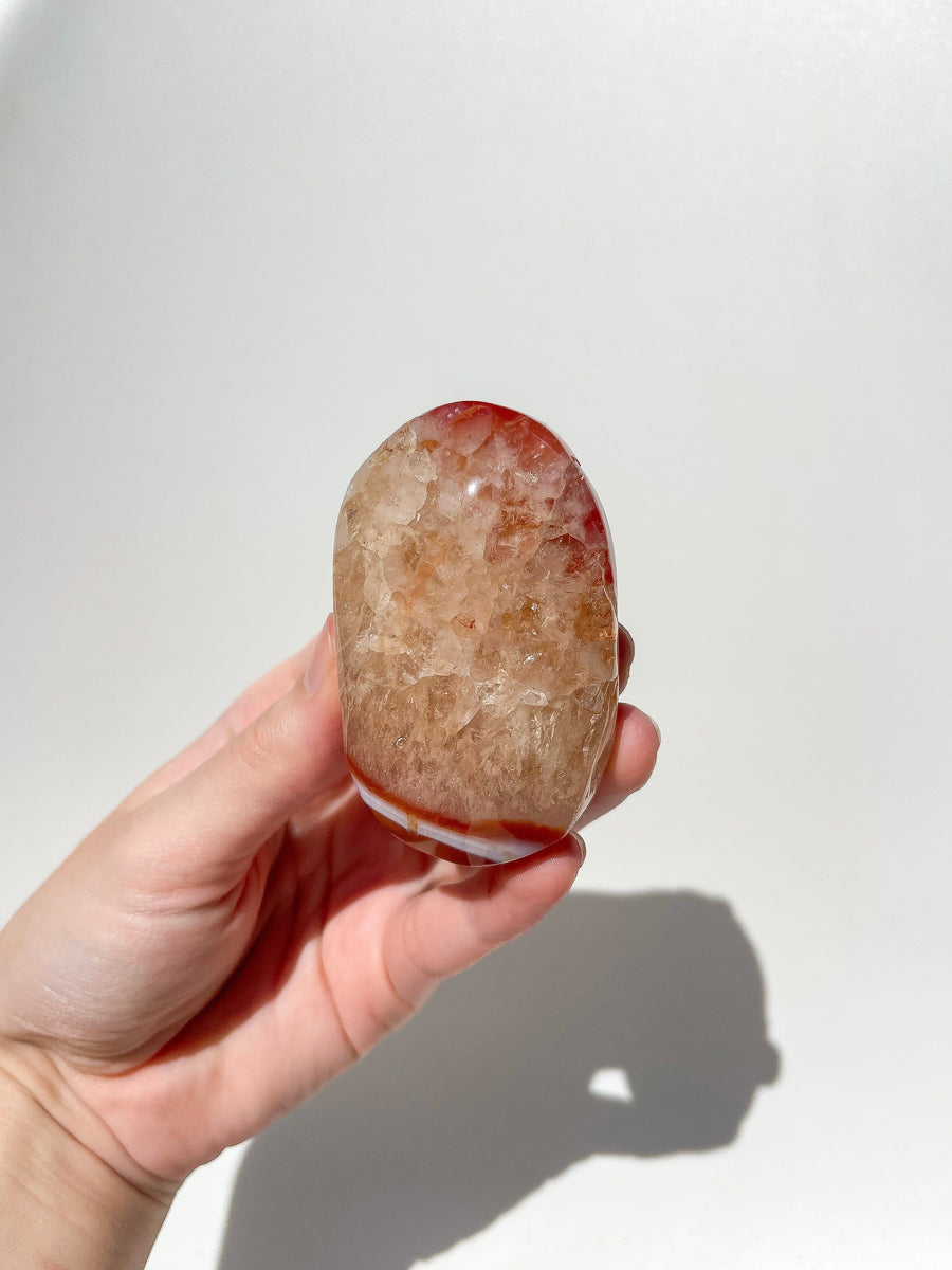Carnelian Palm #1 Halo Quartz 