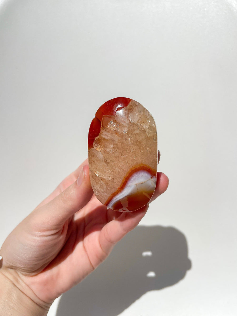 Carnelian Palm #1 Halo Quartz 