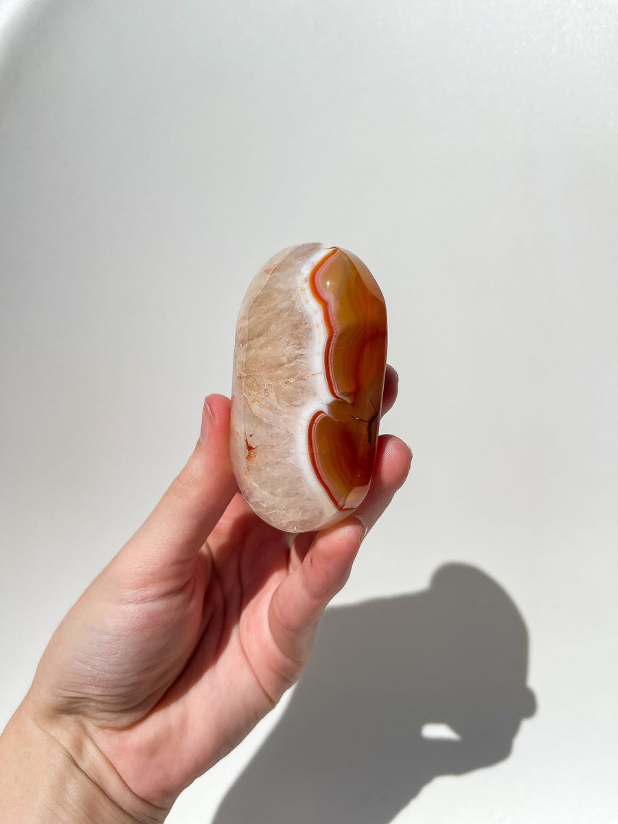 Carnelian Palm #6 Halo Quartz 