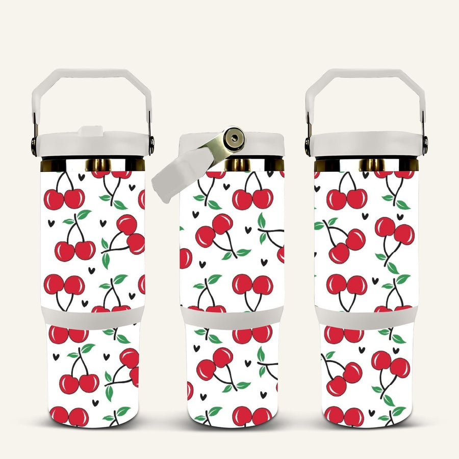 Cherries Tumbler with Flip Straw
