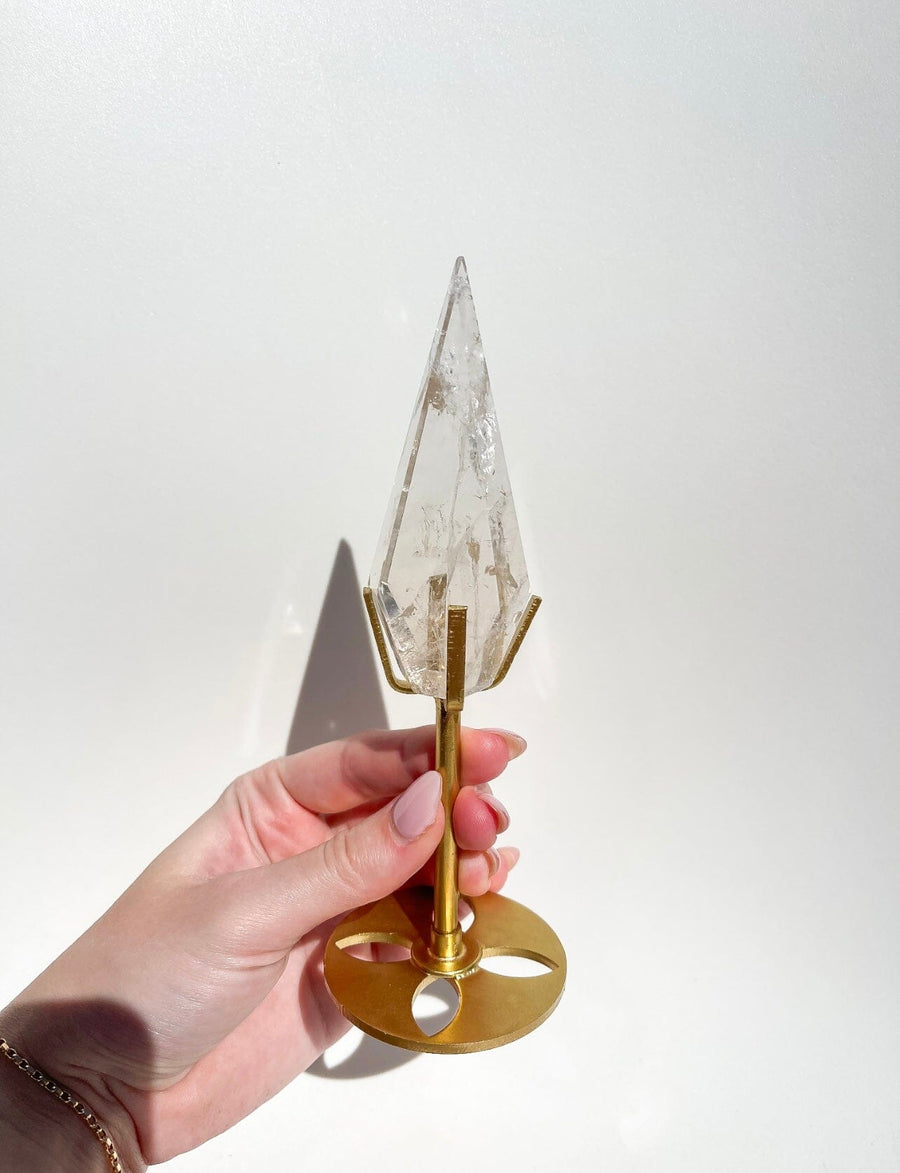 Clear Quartz Diamond on Stand #34 (see video)