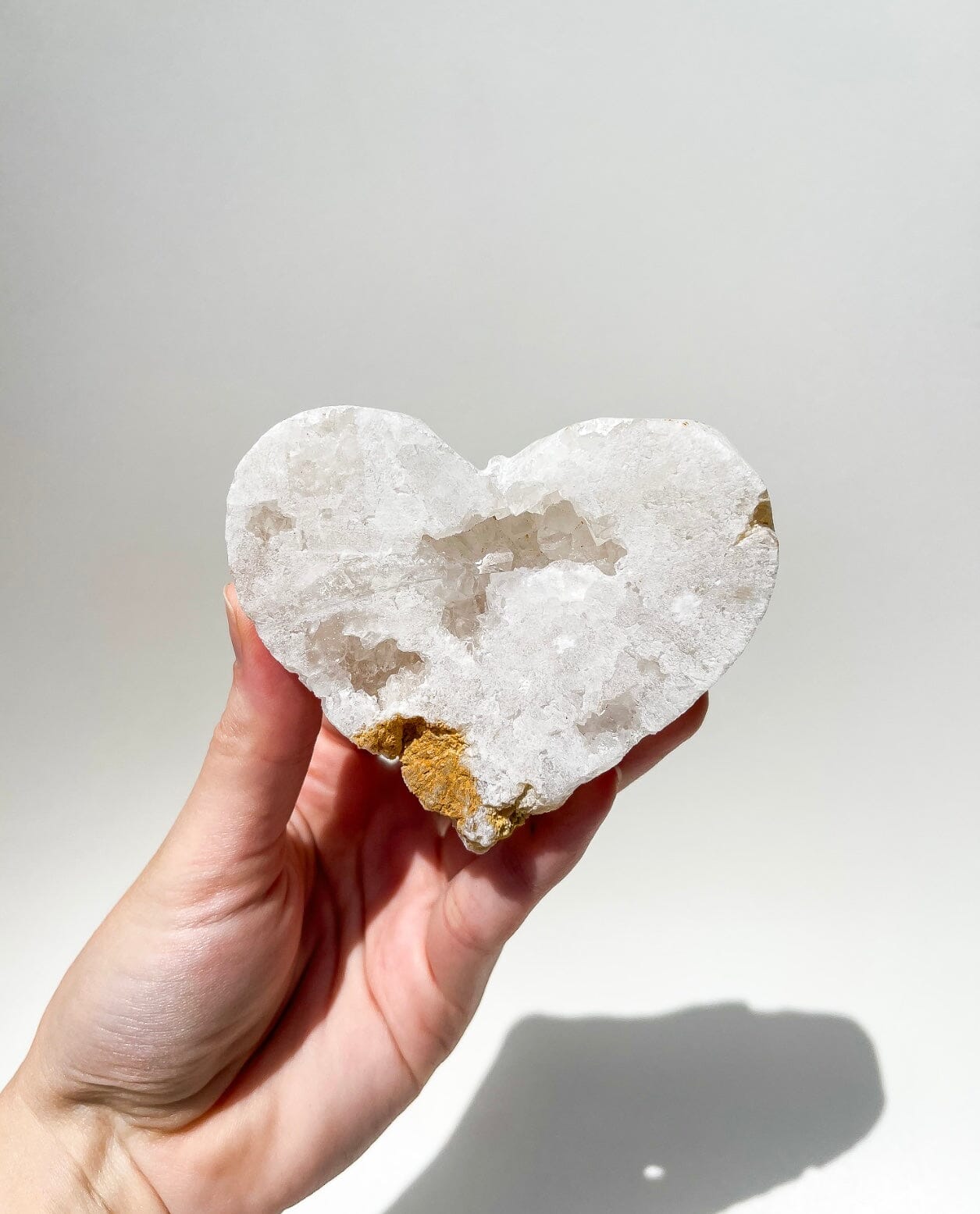 Clear Quartz Geode Puffy Heart #1