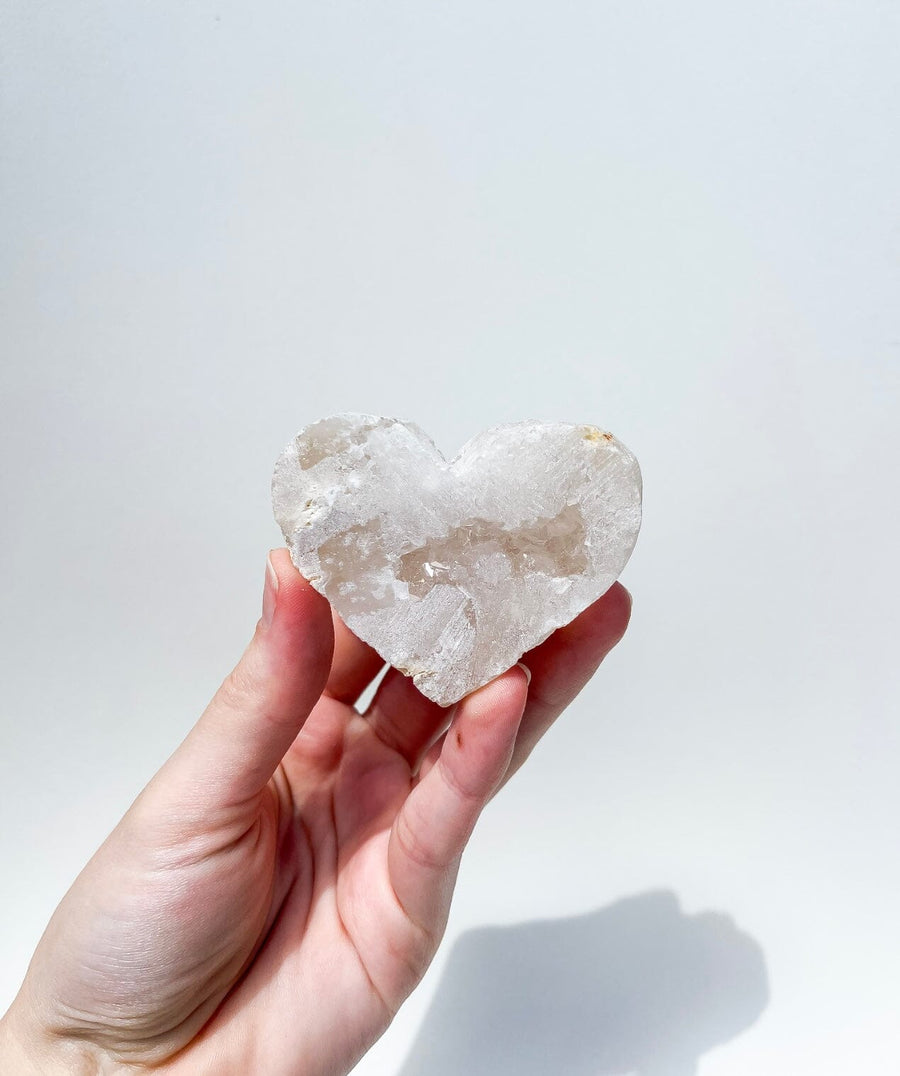 Clear Quartz Geode Puffy Heart #2