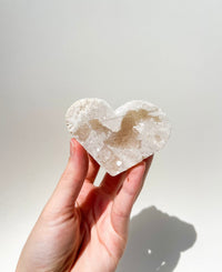Clear Quartz Geode Puffy Heart #3