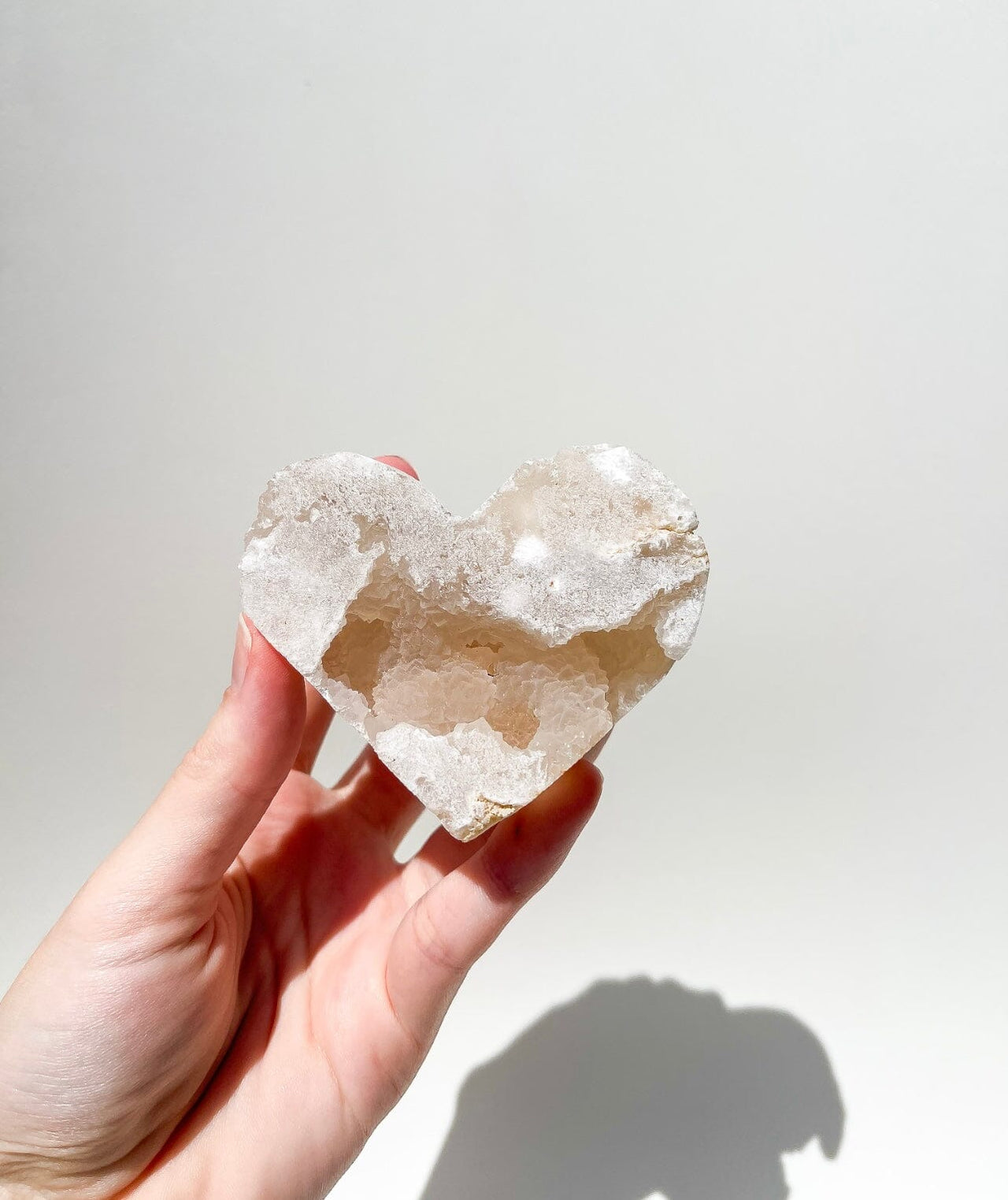 Clear Quartz Geode Puffy Heart #4