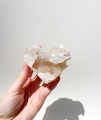 Clear Quartz Geode Puffy Heart #4