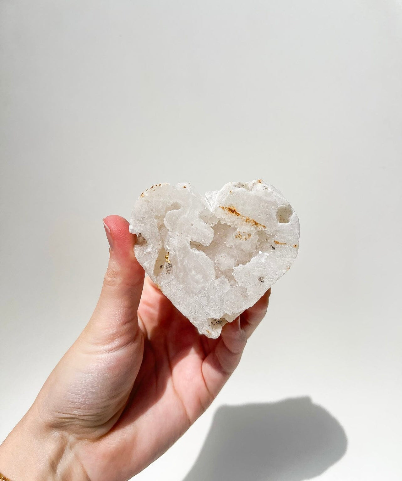 Clear Quartz Geode Puffy Heart #6