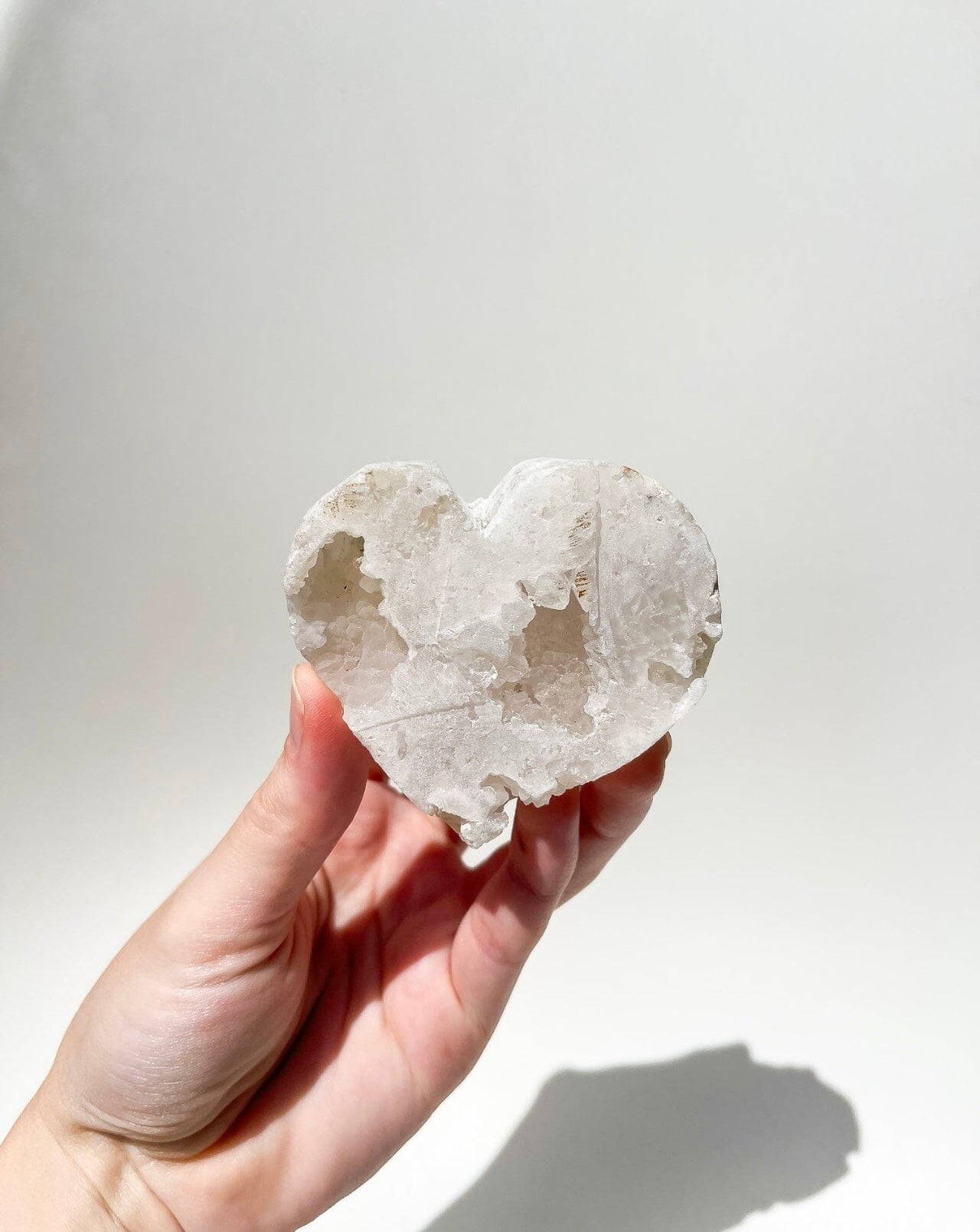 Clear Quartz Geode Puffy Heart #7