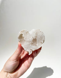 Clear Quartz Geode Puffy Heart #7