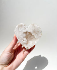 Clear Quartz Geode Puffy Heart #8