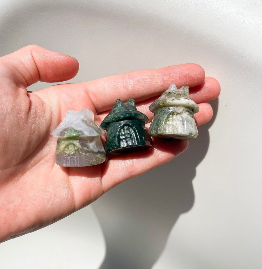 Gnome House - Mini Halo Quartz Moss Agate 
