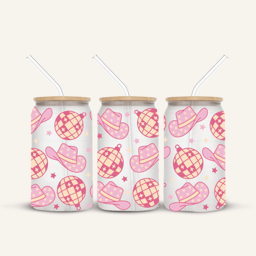 Disco Cowgirl Glass Cup *FROSTED*