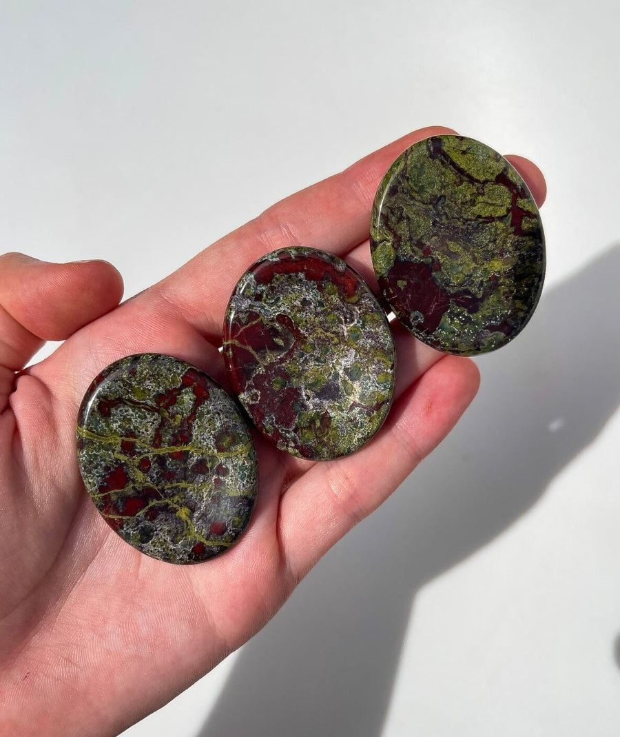 Dragons Blood Jasper Worry Stone Halo Quartz 
