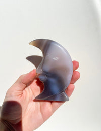 Druzy Blue Agate Self-Standing Moon #1