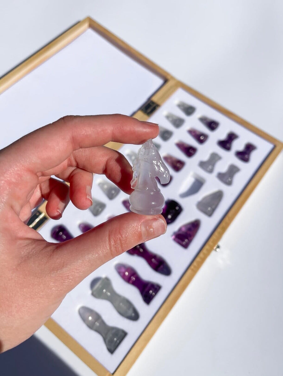Fluorite Chess Set $278 PRE-ORDER Halo Quartz 