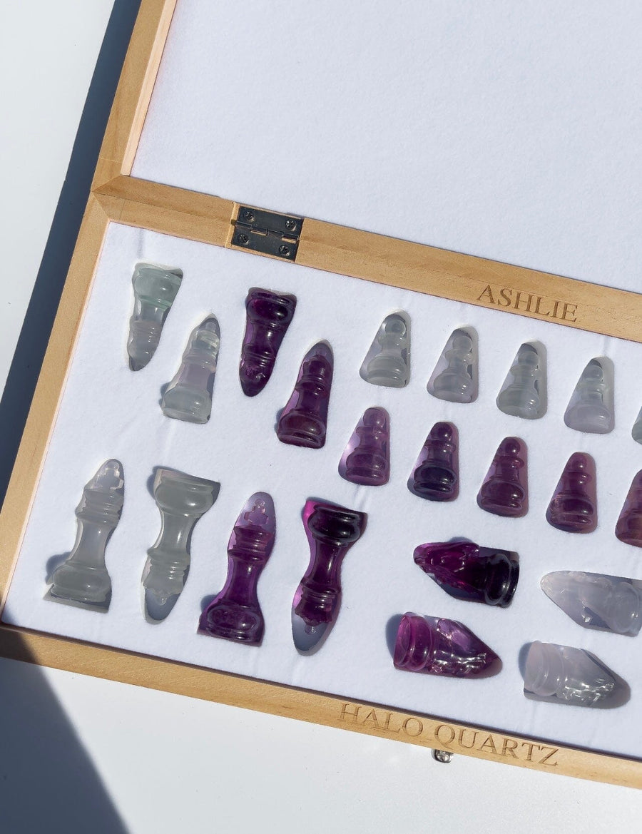 Fluorite Chess Set $278 PRE-ORDER Halo Quartz 