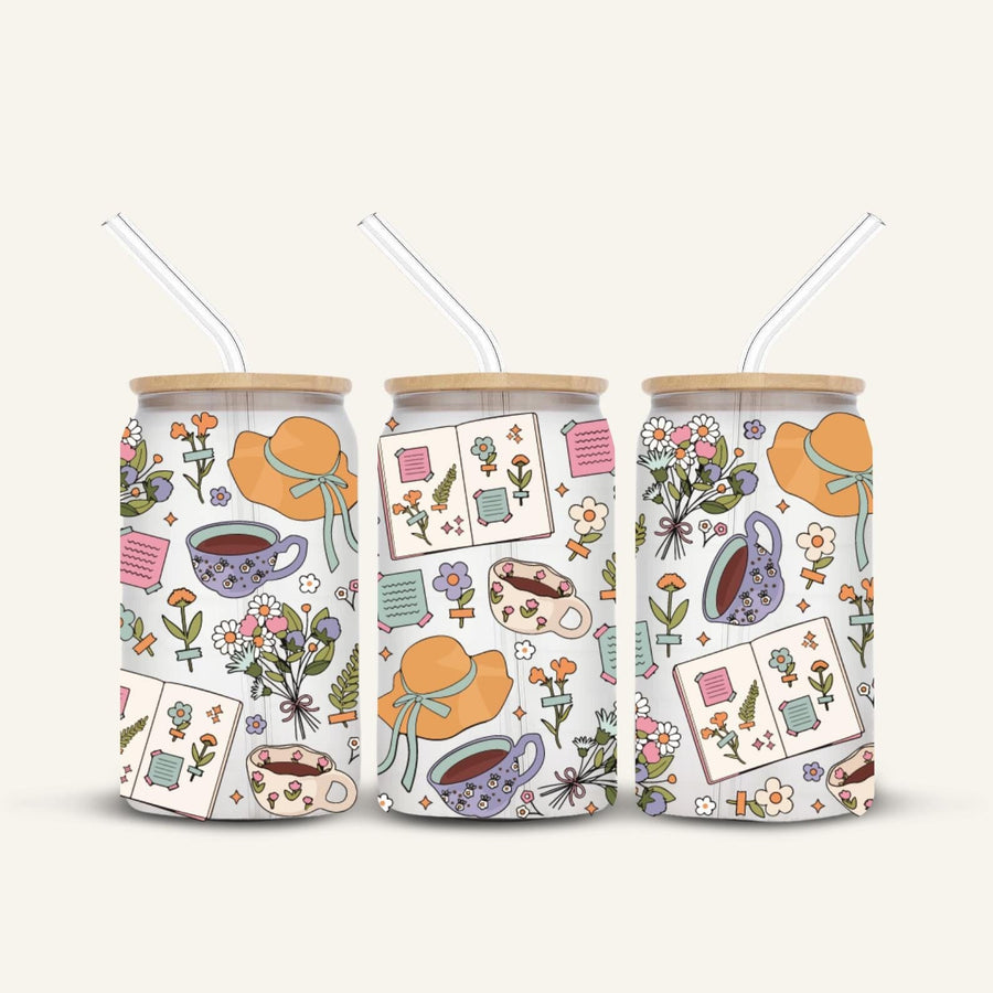 Garden Vibes Glass Cup *FROSTED*