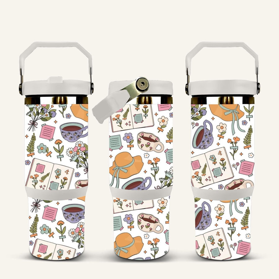 Garden Vibes Tumbler with Flip Straw