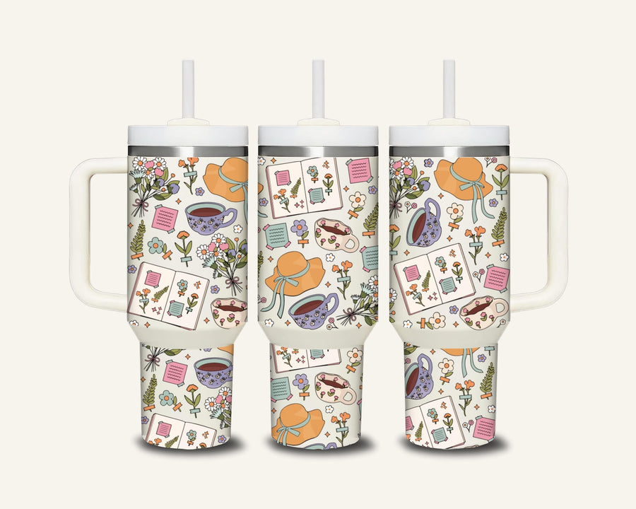 Garden Vibes Tumbler with Side Handle