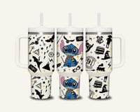 Halloween Stitch Tumbler with Side Handle