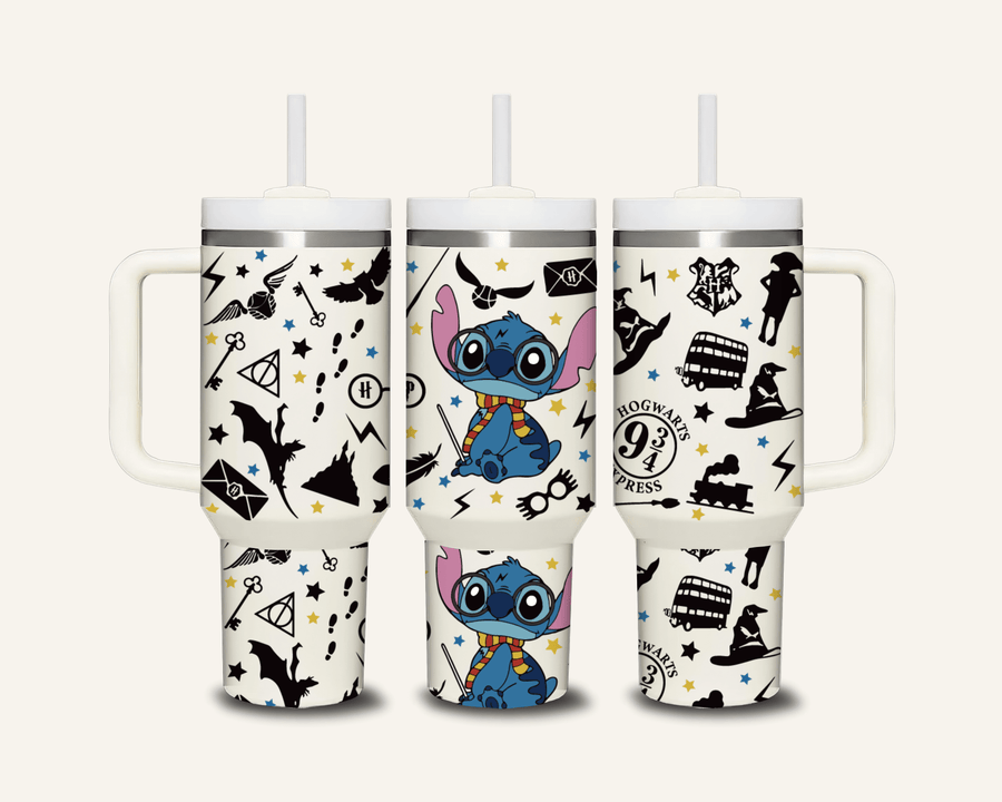 Halloween Stitch Tumbler with Side Handle
