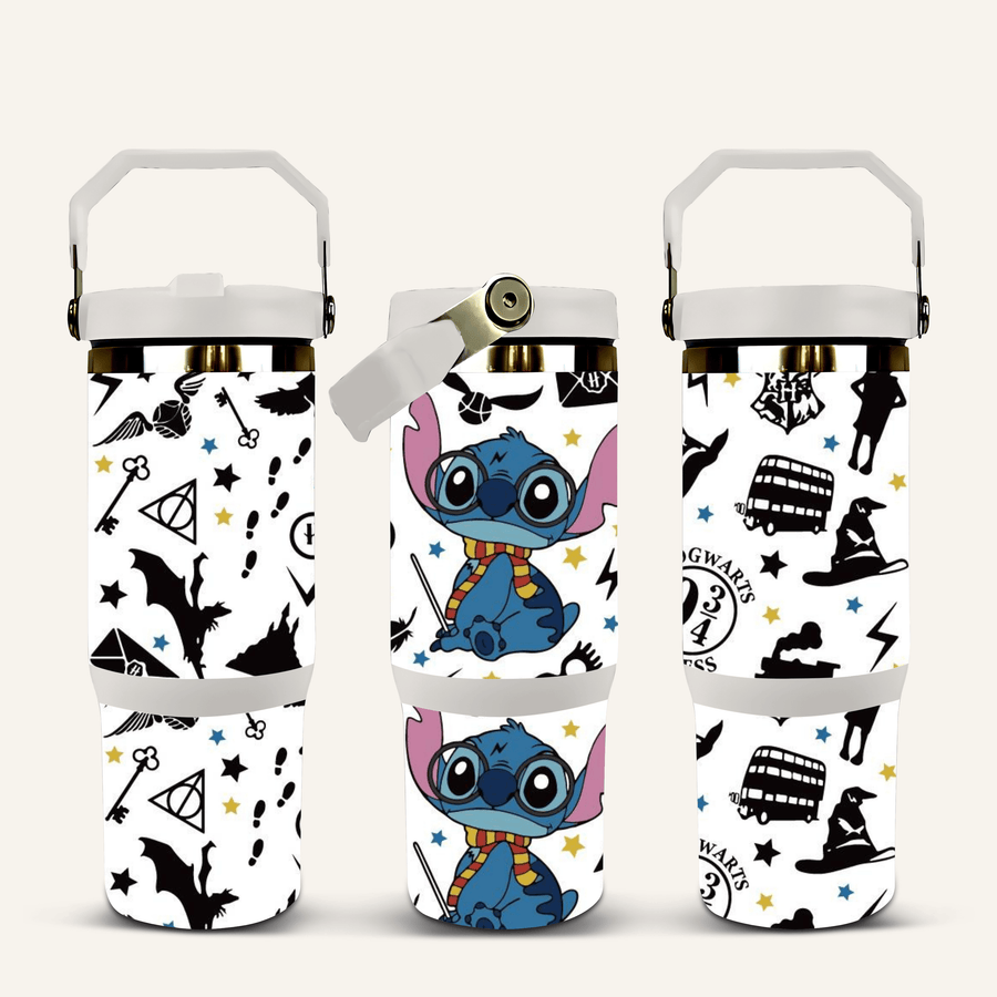 Harry Potter Stitch Tumbler with Flip Straw