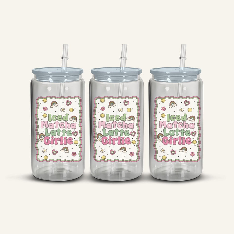 Iced Matcha Latte Girlie Snowglobe Cup