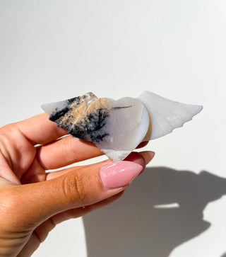 Dendritic Agate Heart Wings #3 Halo Quartz 