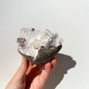 Scolecite Geode #30 Halo Quartz 