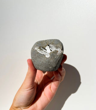Scolecite Geode #37 Halo Quartz 