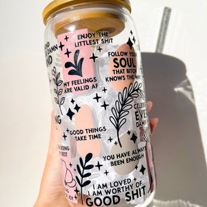 Daily Affirmations Tumbler (swearing) Halo Quartz 