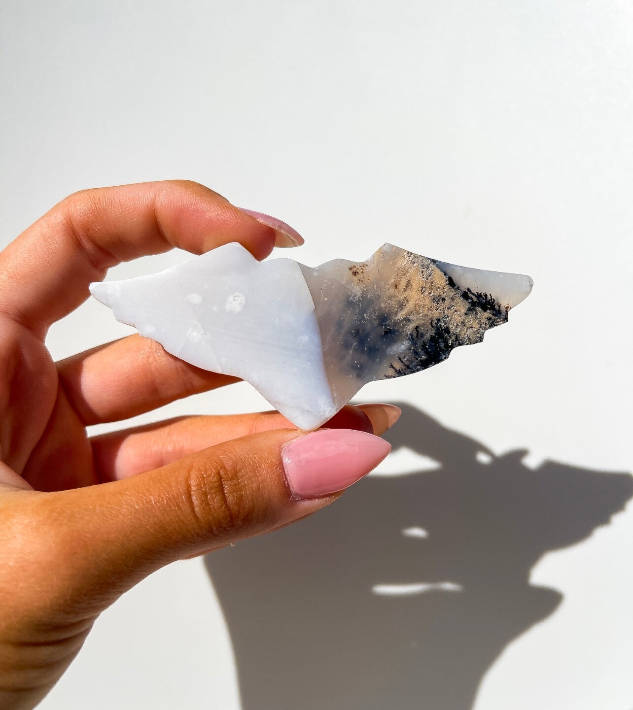 Dendritic Agate Heart Wings #3 Halo Quartz 