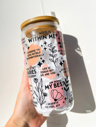 Daily Affirmations Tumbler Halo Quartz 