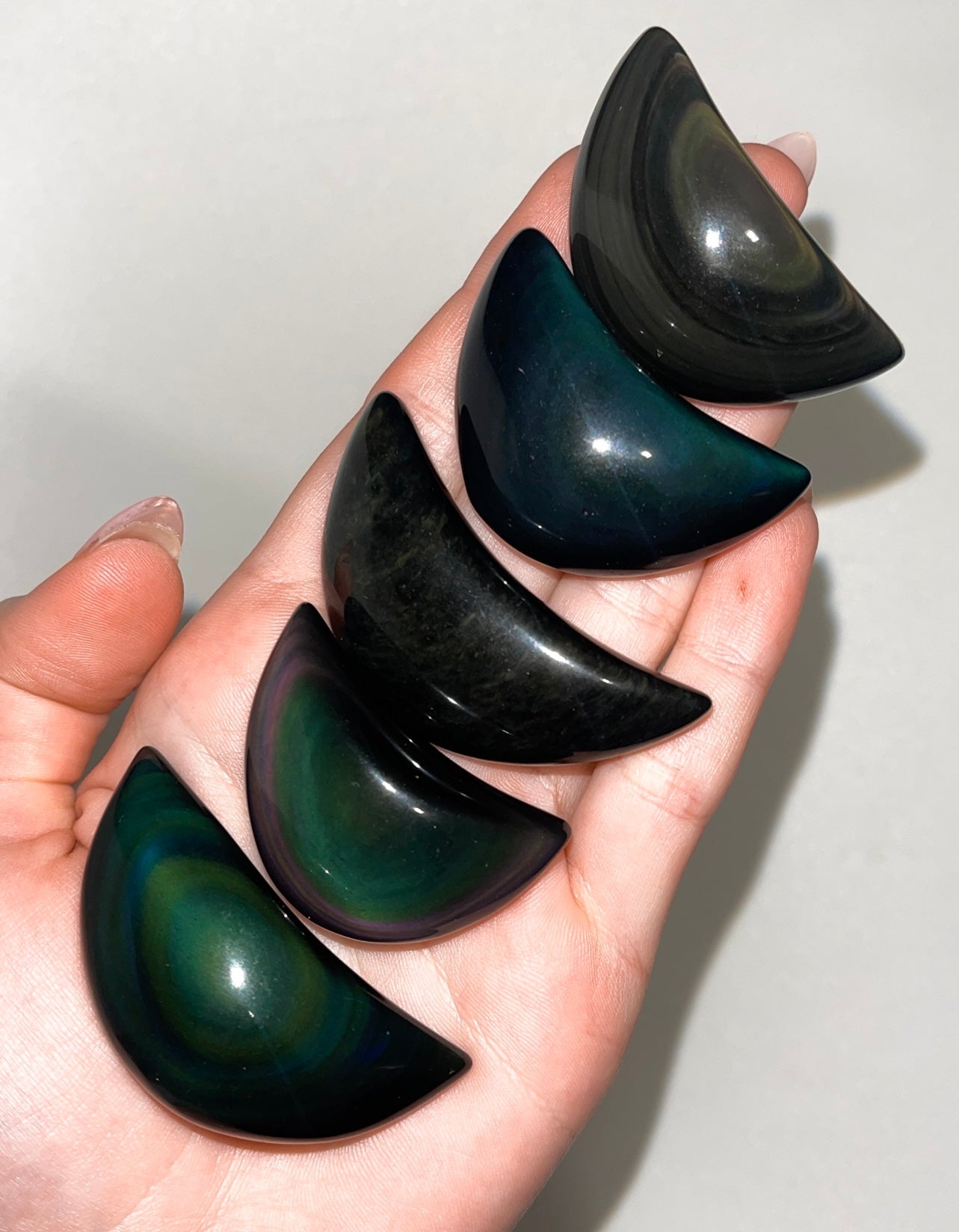 Rainbow Obsidian Moon Halo Quartz 