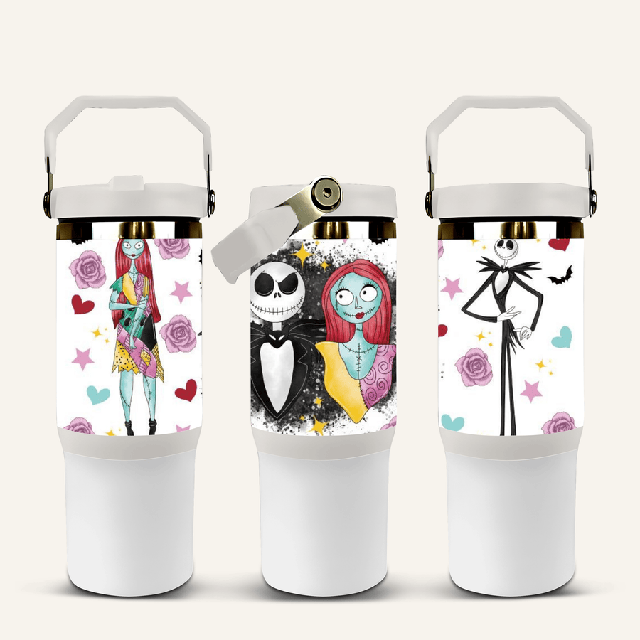 Jack Skeleton Tumbler with Flip Straw