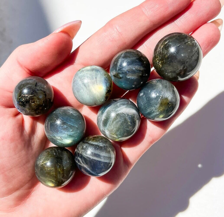 Labradorite Sphere Halo Quartz 