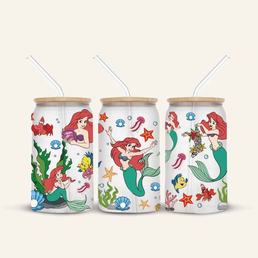 Little Mermaid Glass Cup *FROSTED*
