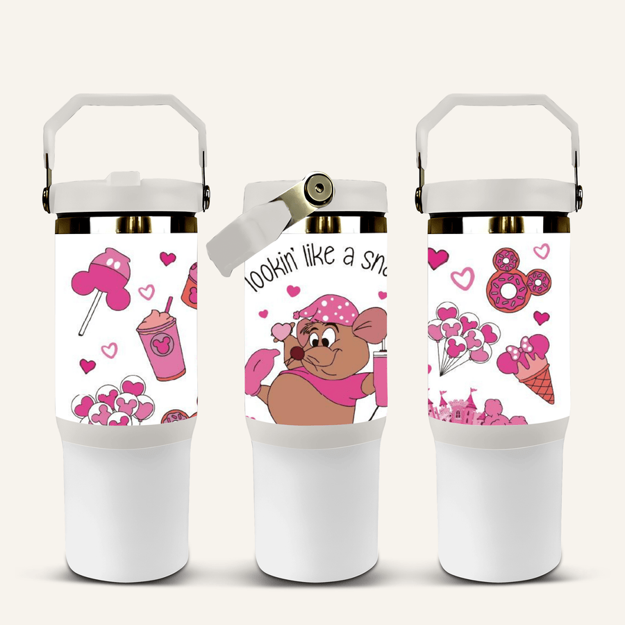 Lookin Like A Snack Tumbler with Flip Straw