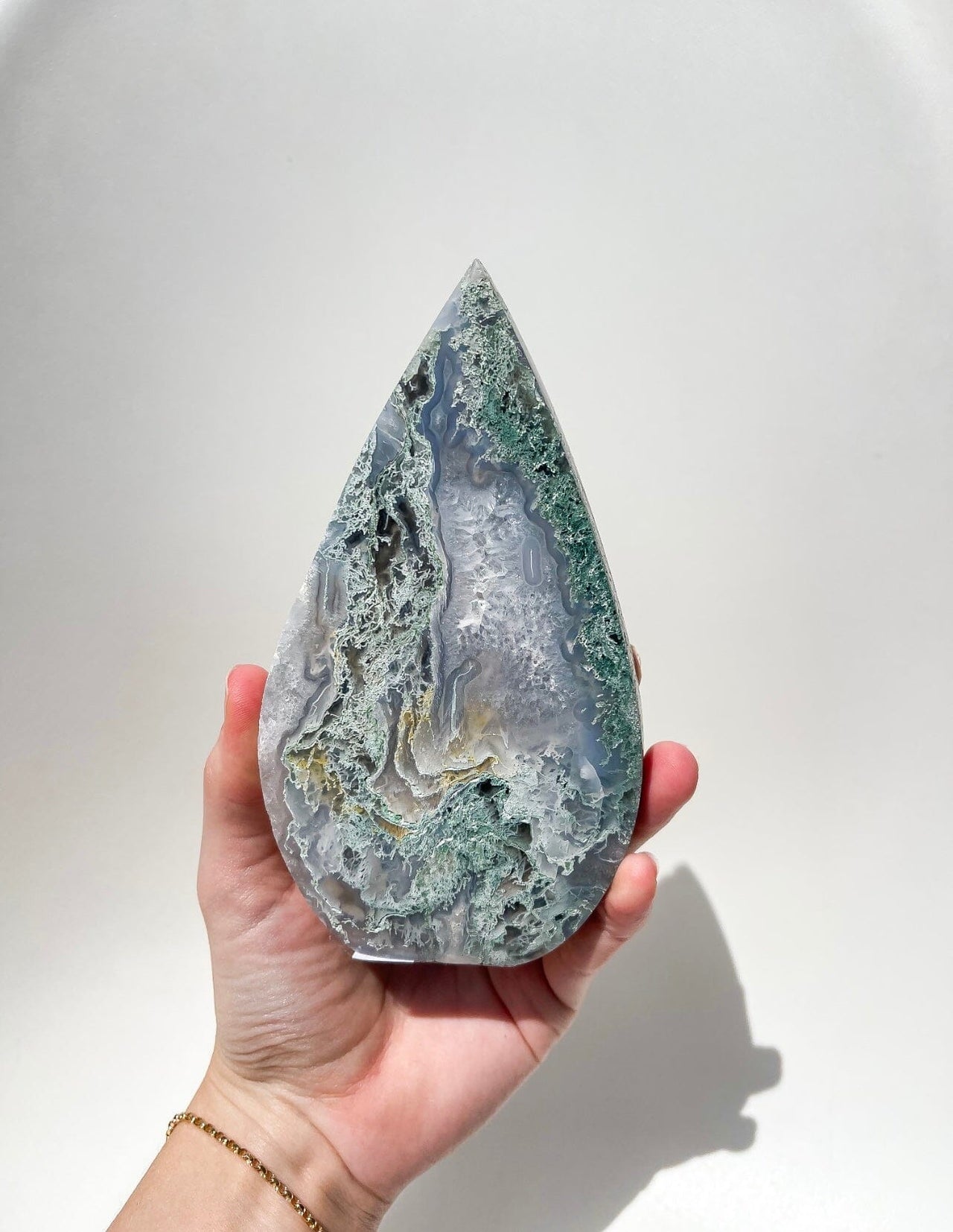 Moss Agate Teardrop #2