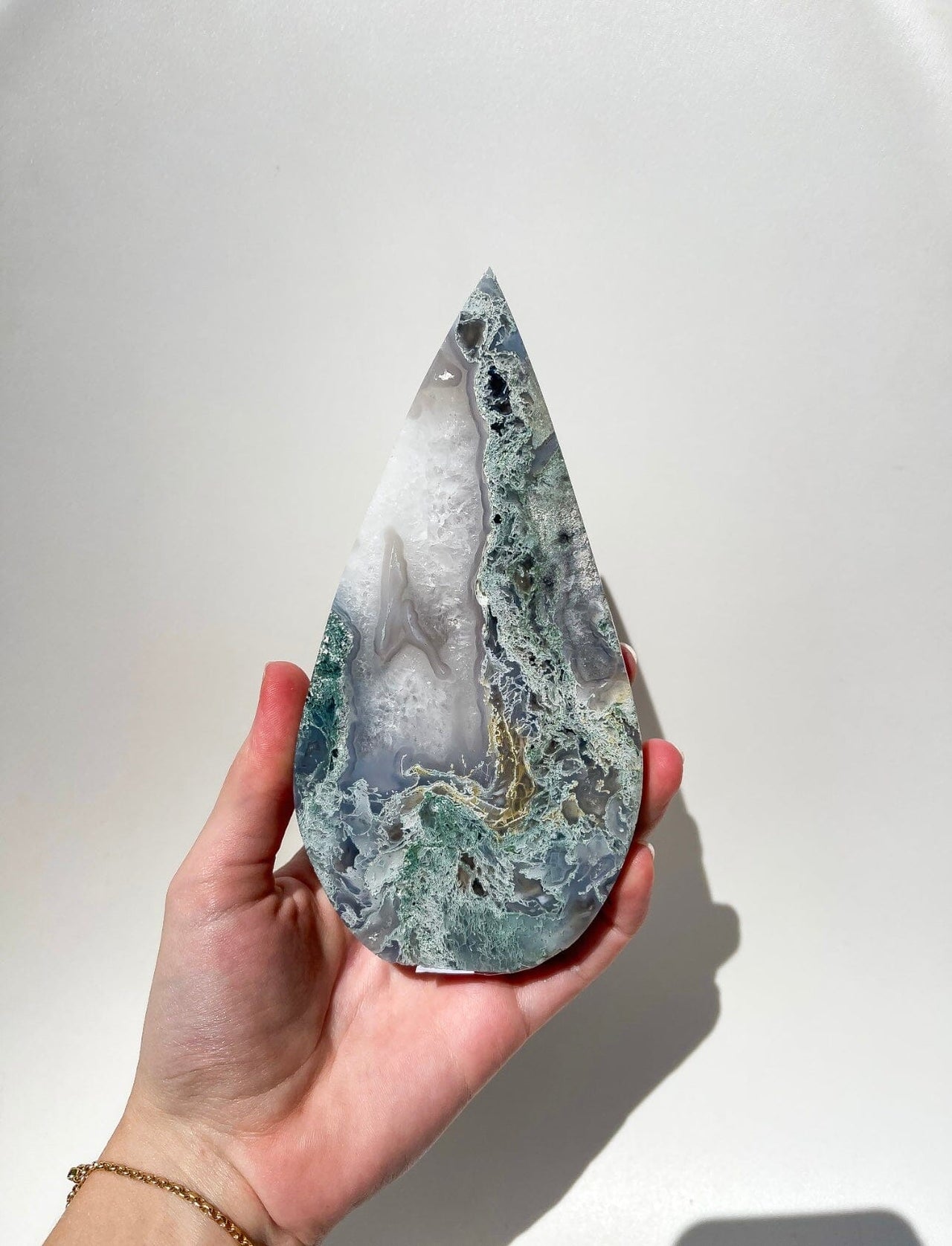 Moss Agate Teardrop #4