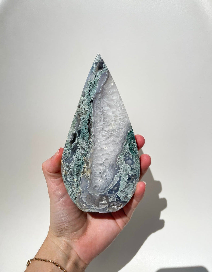 Moss Agate Teardrop #4