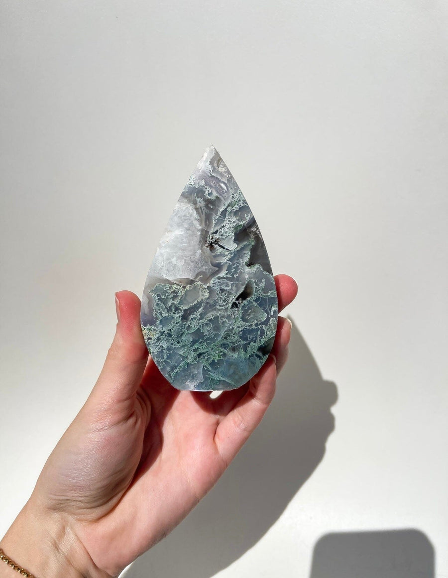 Moss Agate Teardrop #5