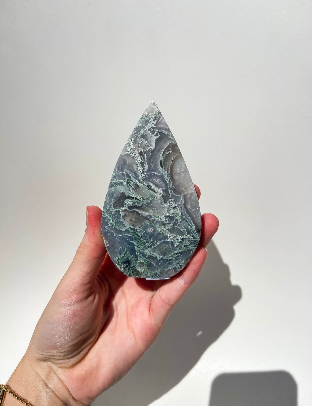 Moss Agate Teardrop #5