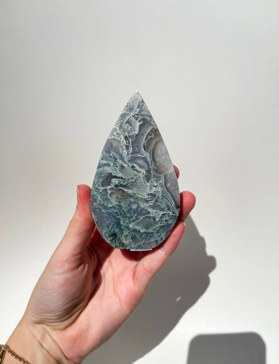 Moss Agate Teardrop #5